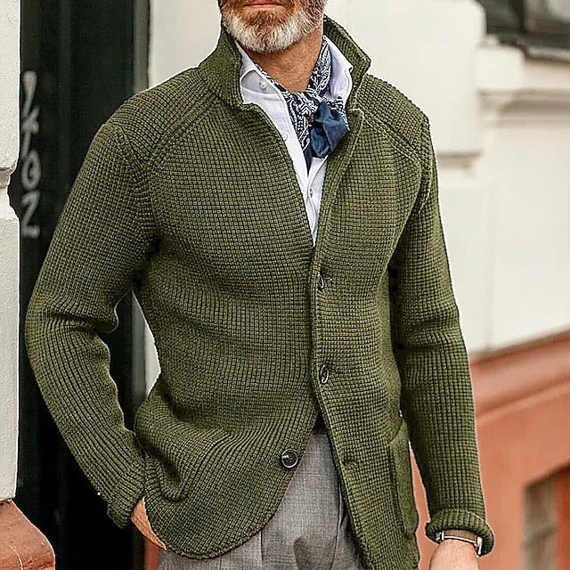 Mason | Stylisher Herrenpullover mit Knopfmuster