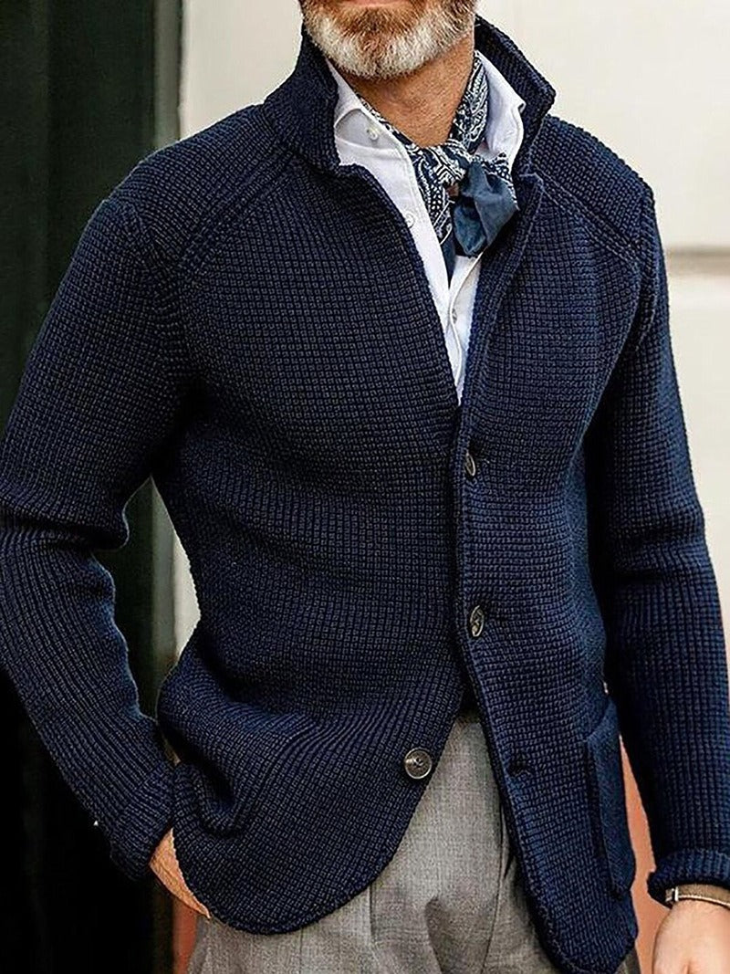 Mason | Stylisher Herrenpullover mit Knopfmuster