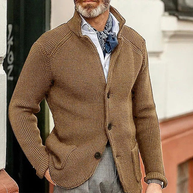 Mason | Stylisher Herrenpullover mit Knopfmuster