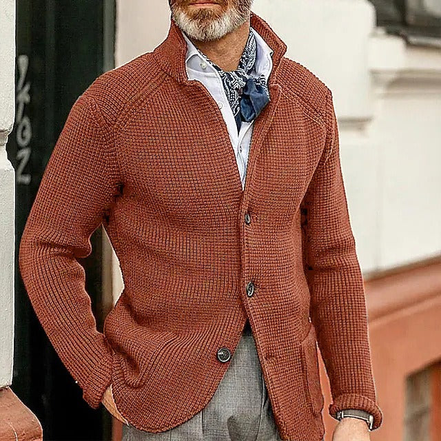 Mason | Stylisher Herrenpullover mit Knopfmuster