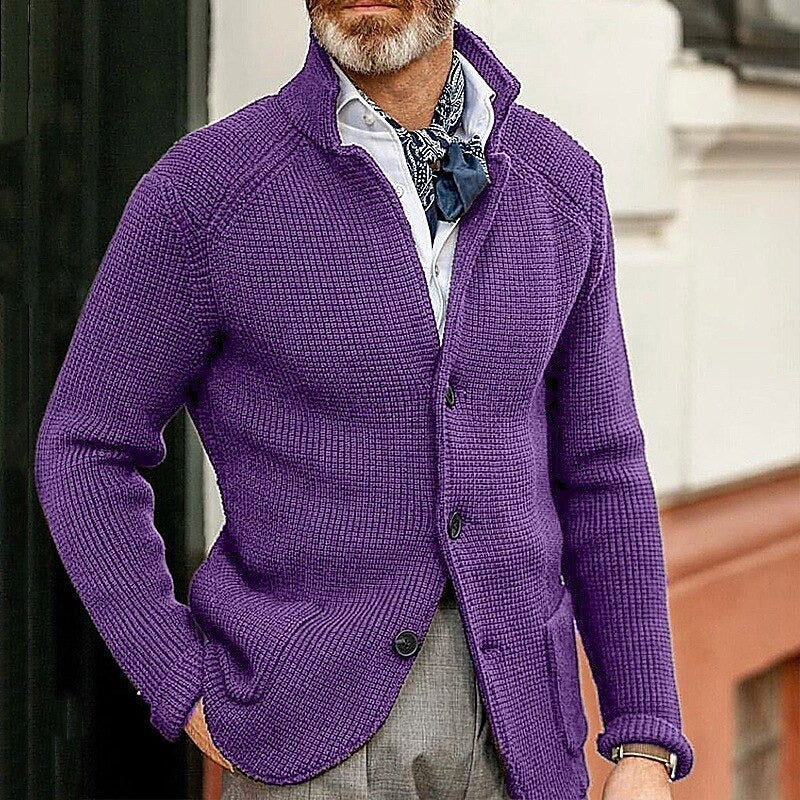 Mason | Stylisher Herrenpullover mit Knopfmuster