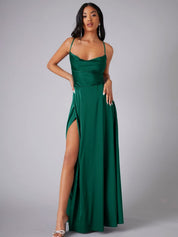 Elegantes Maxikleid für Damen – Sommerliches Kleid mit Schlitz für besondere Anlässe