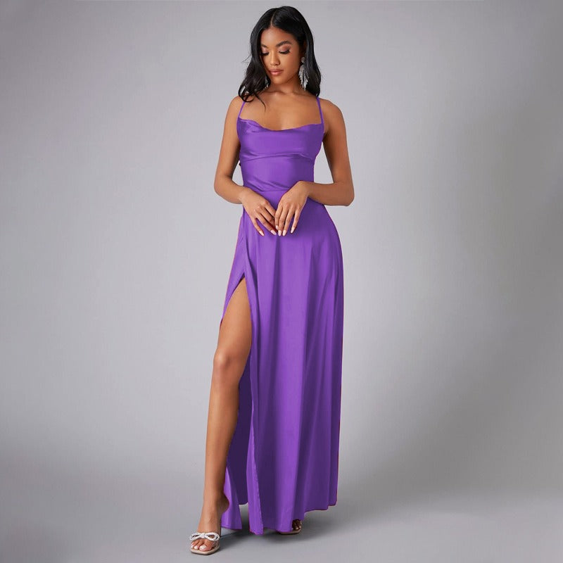 Elegantes Maxikleid für Damen – Sommerliches Kleid mit Schlitz für besondere Anlässe