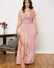 Elegantes Maxikleid für Damen – Sommerliches Kleid mit Schlitz für besondere Anlässe