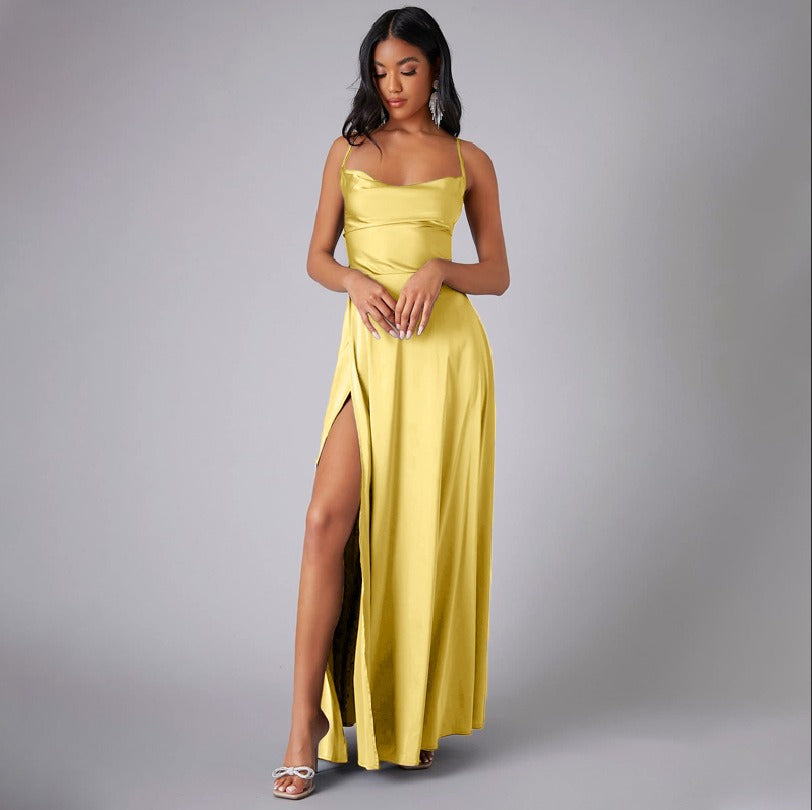 Elegantes Maxikleid für Damen – Sommerliches Kleid mit Schlitz für besondere Anlässe