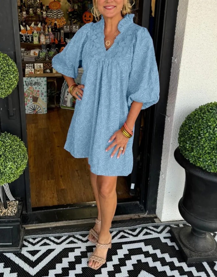 ANNA | Herrliches Satin-Kleid mit Puffärmeln