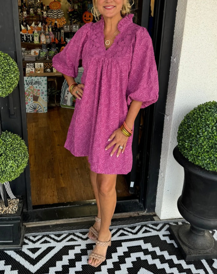 ANNA | Herrliches Satin-Kleid mit Puffärmeln