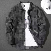 Herren Patchwork Skjorta – Andningsbar & Stilfull