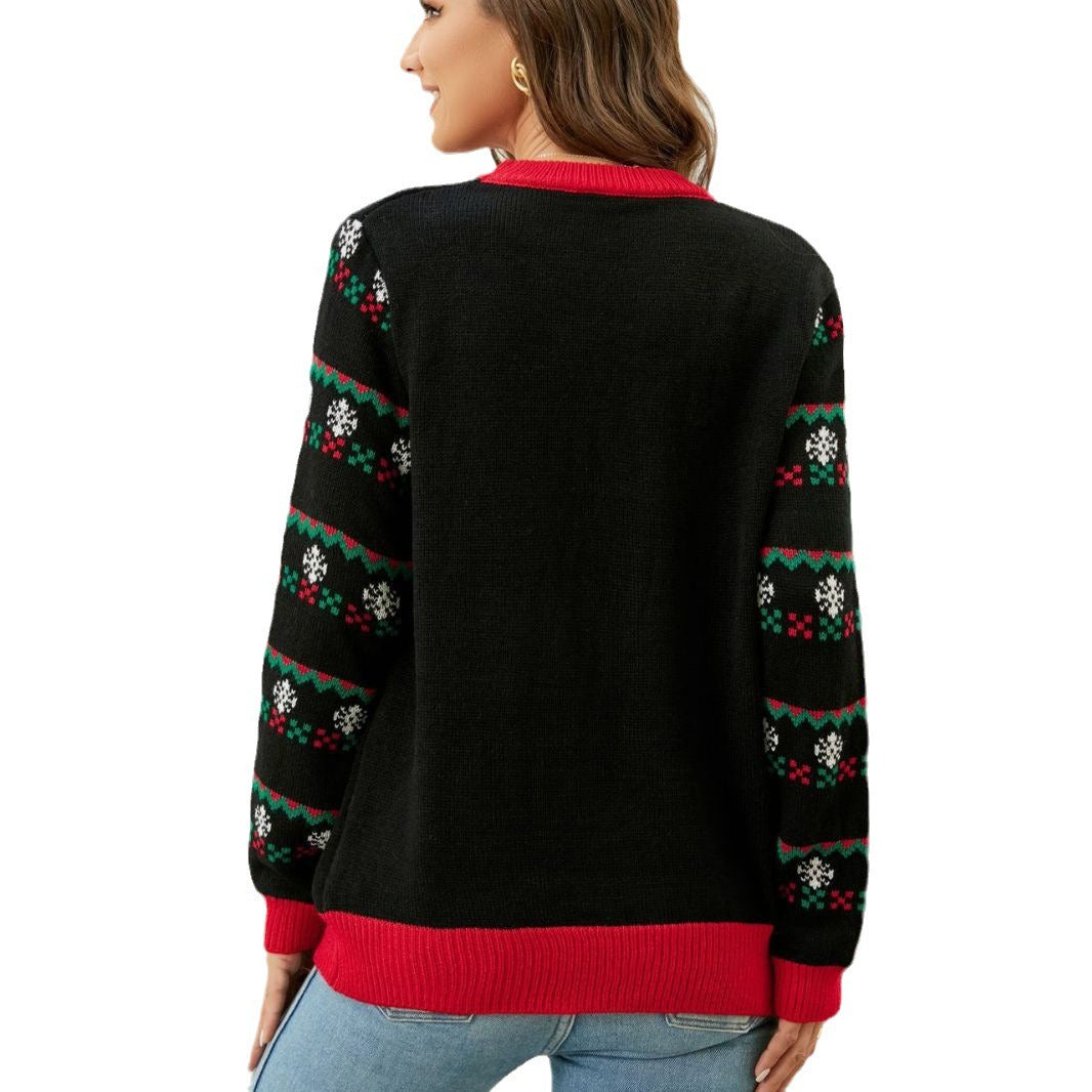 Damen Vintage Weihnachts-Pullover – Kuscheliger Stoff