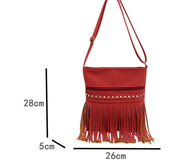 Vintage-Schultertasche mit Fransen für Damen im Retro-Boho-Stil