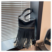 Vintage-Schultertasche mit Fransen für Damen im Retro-Boho-Stil