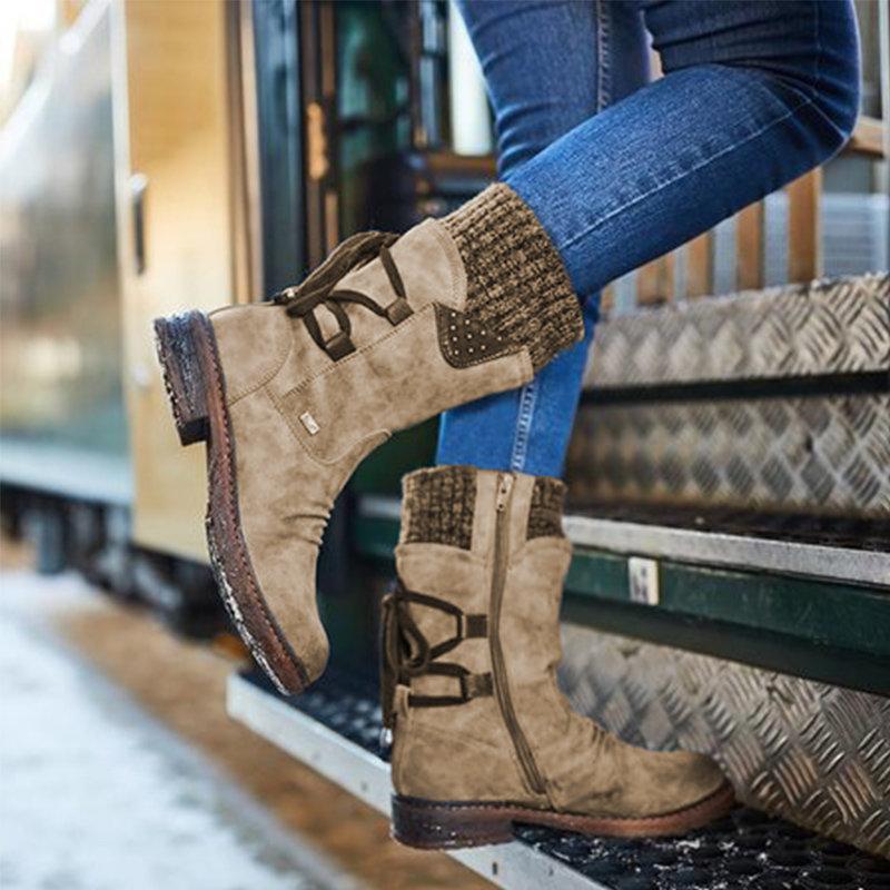 Winterstiefel mit niedrigem Absatz für Damen | Bequemes und warmes Design 0