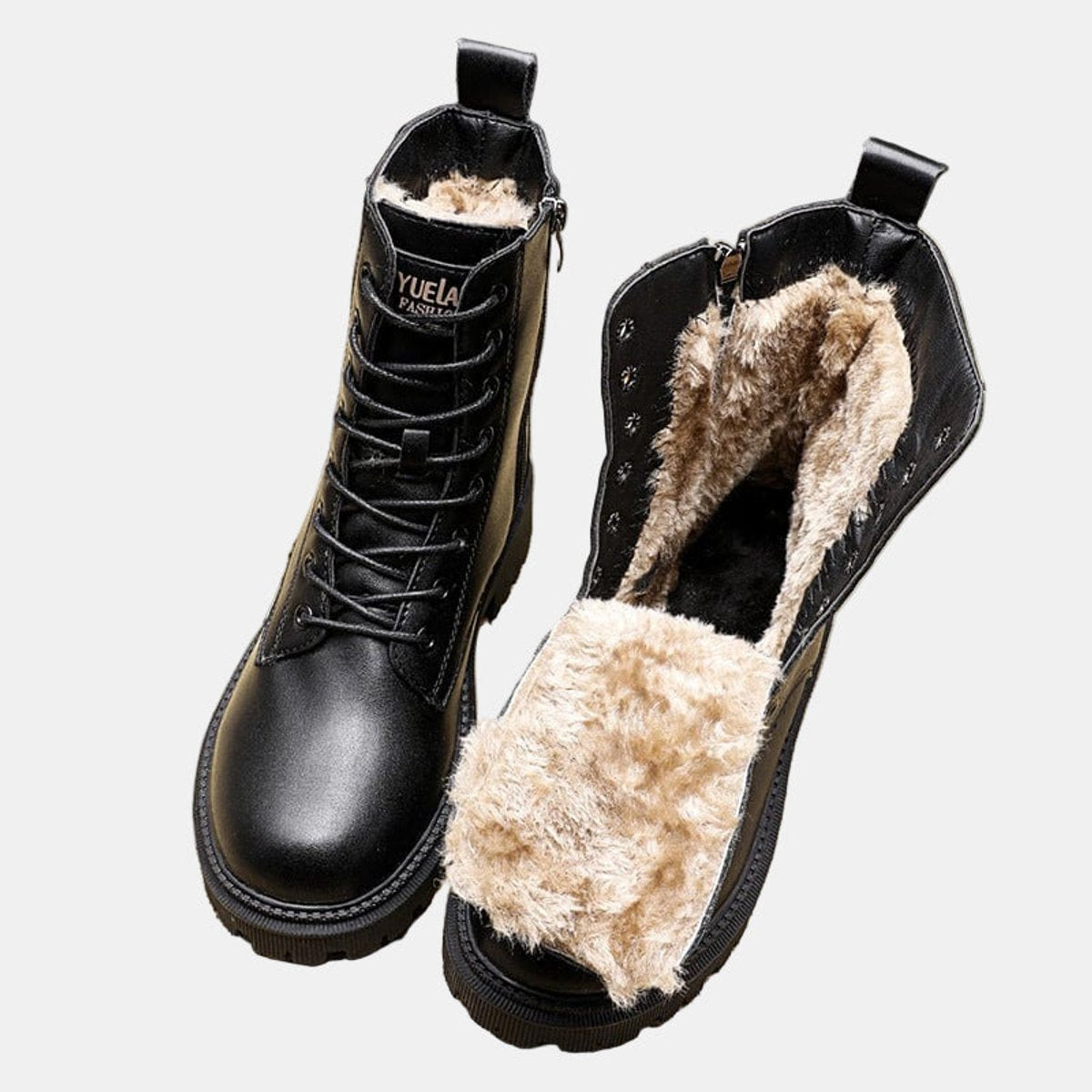 Winterstiefeletten Damen mit Orthopedic Arch Support – Gefütterte Schnürstiefeletten für Kalte Tage, Stilvoll & Bequem 0