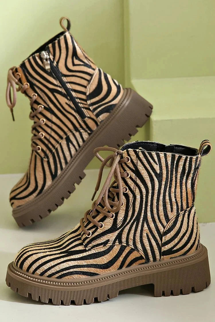 ZEBRA-MUSTER SCHUHEN MIT SCHNÜRSENKEL 0