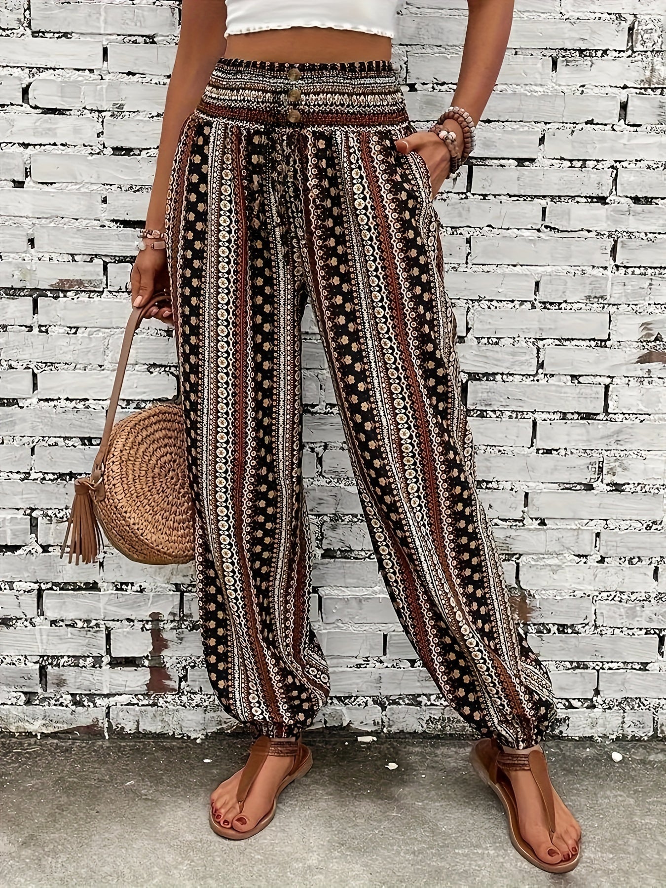Amelie | Högmidjade byxor – Boho-chic för din garderob