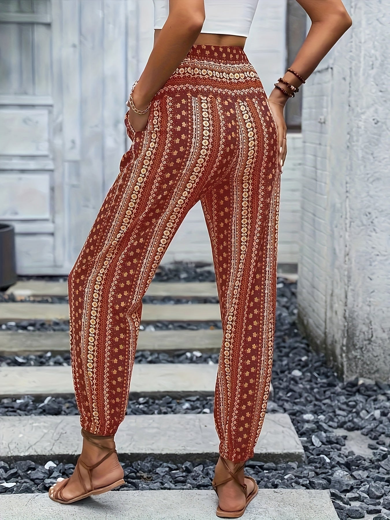 Amelie | Högmidjade byxor – Boho-chic för din garderob