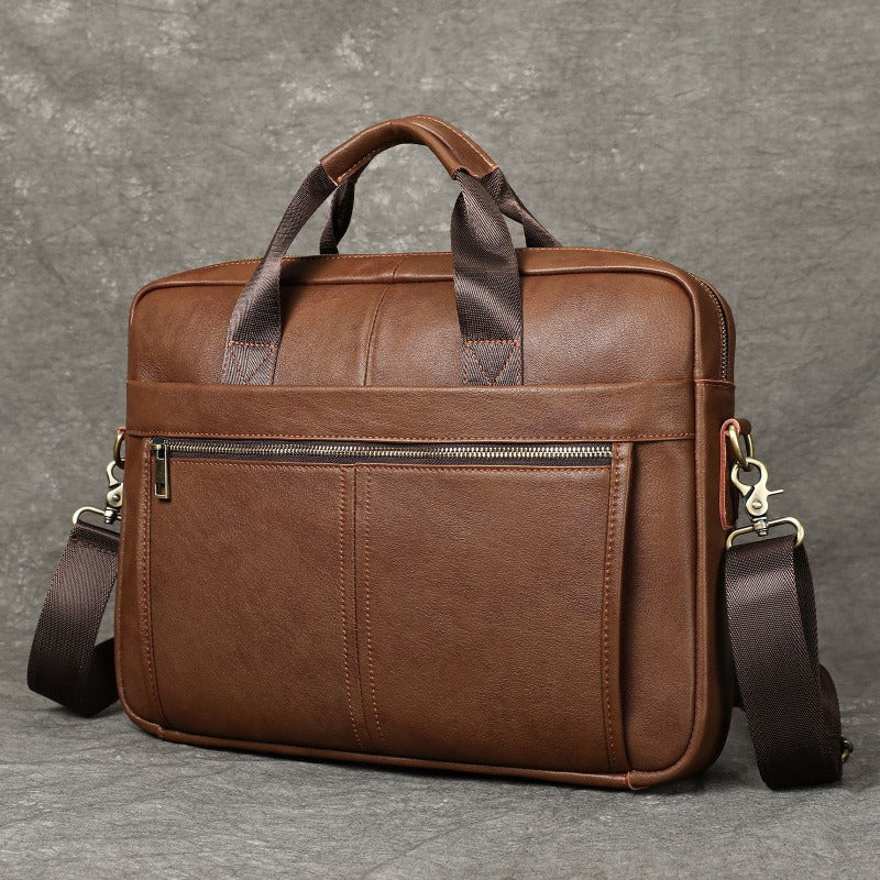 Dylan | Große Kapazität Leder Laptop Schultertasche