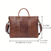 Felix | Vintage läder crossbody rese laptop messenger handväska
