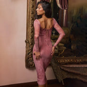 FRANCINE | Elegant rosa klänning