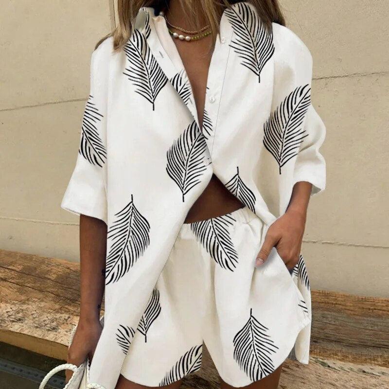 Efeu | Bekväm blus och shorts-set