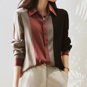 Rosalina | Lyxig patchwork-randig blus