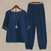 Laila | Modernt set med topp och byxor - Enkel stil och passform