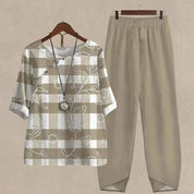 Laila | Modernt set med topp och byxor - Enkel stil och passform