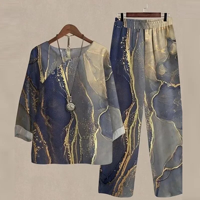 Laila | Modernt set med topp och byxor - Enkel stil och passform