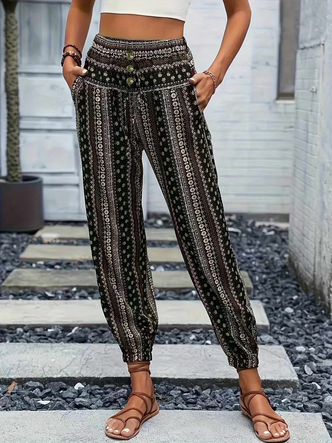 Amelie | Högmidjade byxor – Boho-chic för din garderob