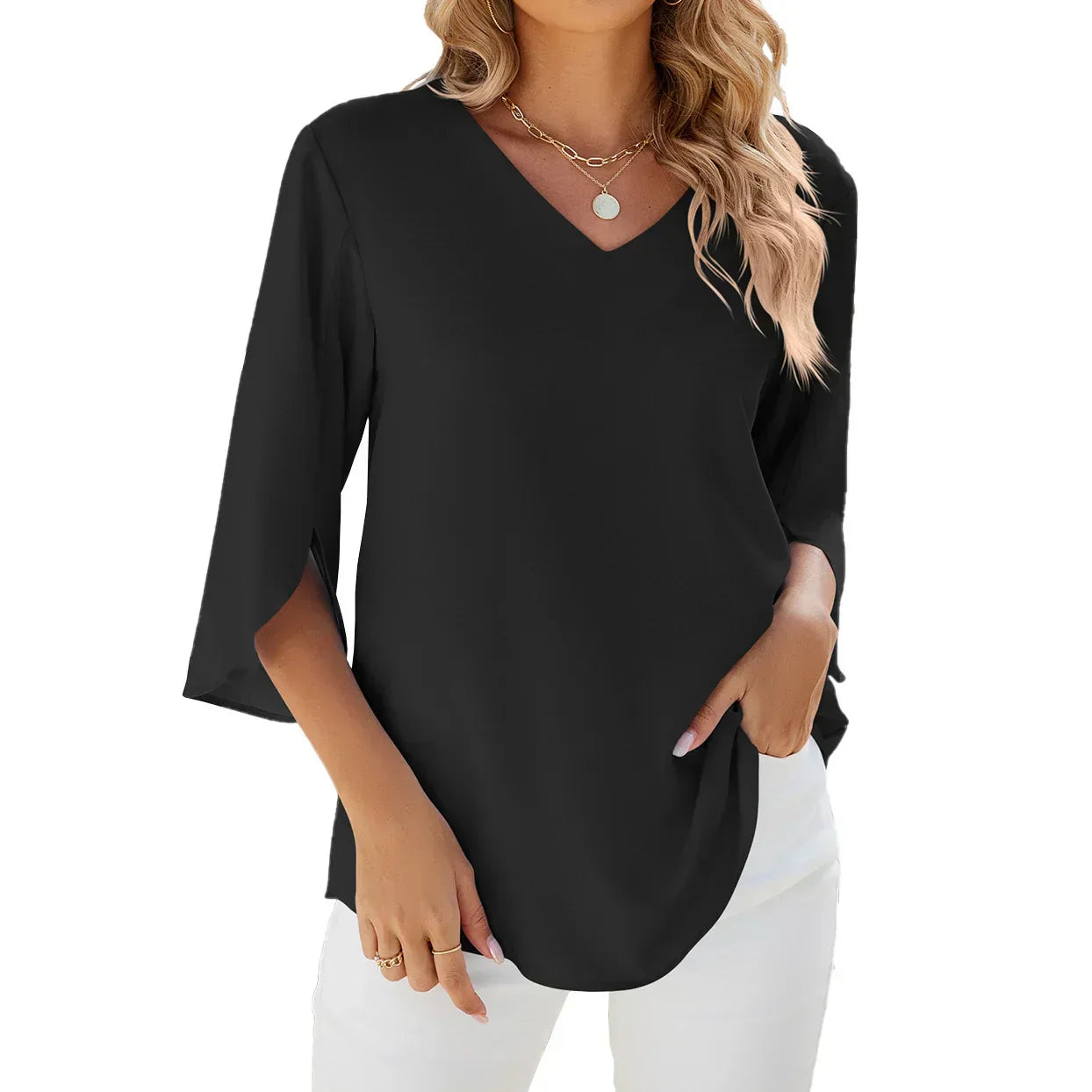 TULUM | Elegant V-ringad blus
