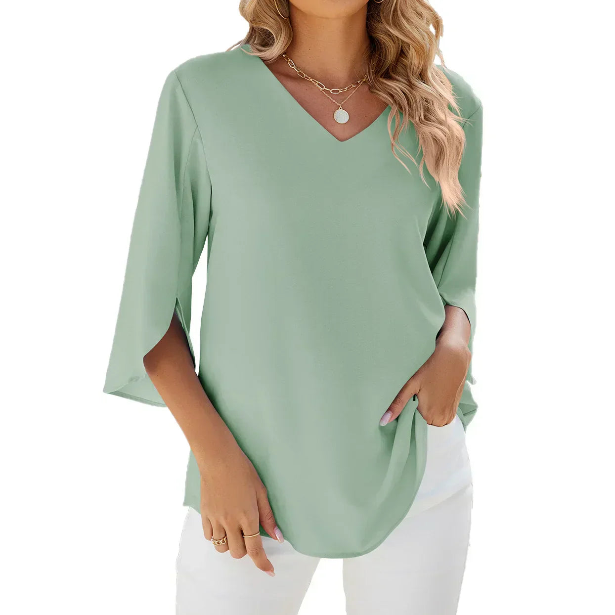 TULUM | Elegant V-ringad blus