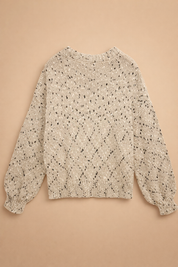 Charlotta | Gemütlicher Lochstrick-Pullover mit Rundhalsausschnitt