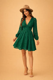 ANNA | Herrliches Satin-Kleid mit Puffärmeln