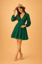 ANNA | Herrliches Satin-Kleid mit Puffärmeln