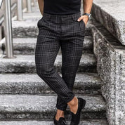 Pablo | Modische Karierte Slim-Fit Hose für Herren