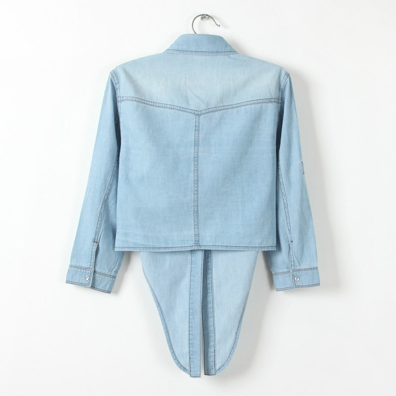 SAPPHIRE | Lässiges Denim-Cropped-Top