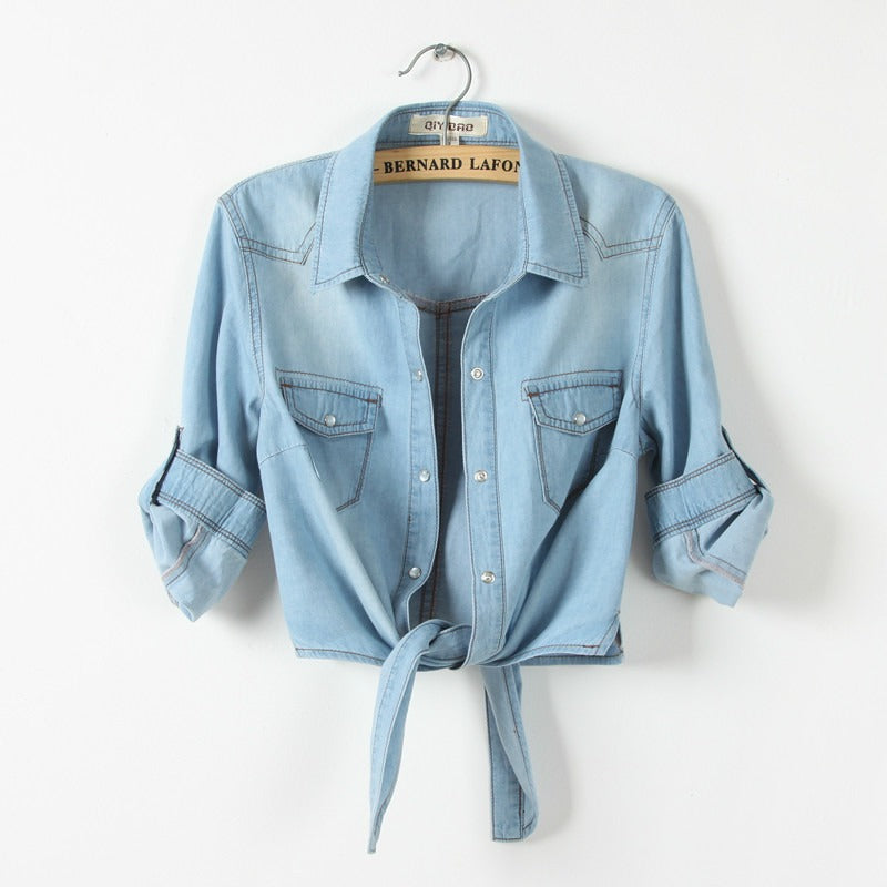 SAPPHIRE | Lässiges Denim-Cropped-Top