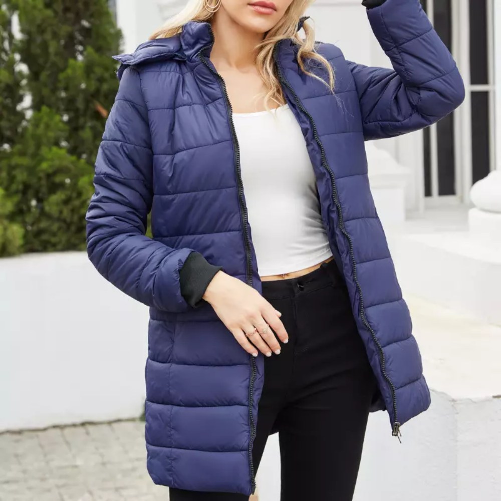 EMMA | Avtagbar huva vadderad kappa