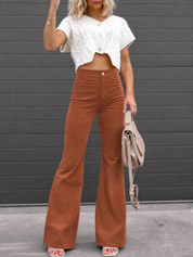 KATE | Herbstliche Cordhosen mit Taschen und Schlaghose