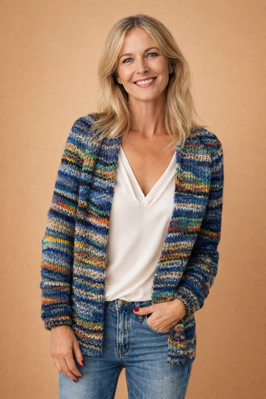 MALINA | Randig cardigan i bunt för stil och komfort