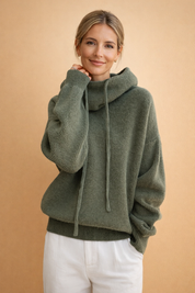 Francine | Mysig damhoodie i mjuk stickning för behaglig värme