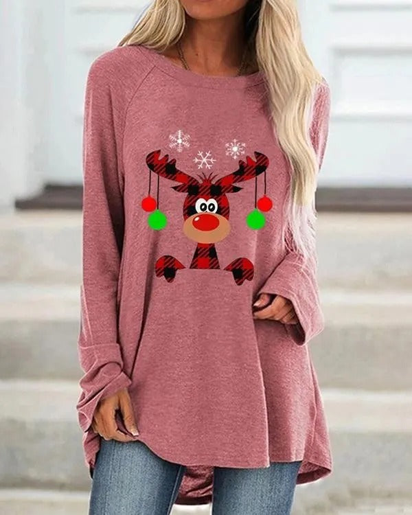Damen Festlicher Langer Pullover Bequem Strick